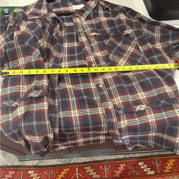 Oli & Hali Red and Blue Oversized Button Down Shirt - Picture 2 of 2